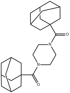 piperazine-1,4-diylbis(((3r,5r,7r)-adamantan-1-yl)methanone) Structure