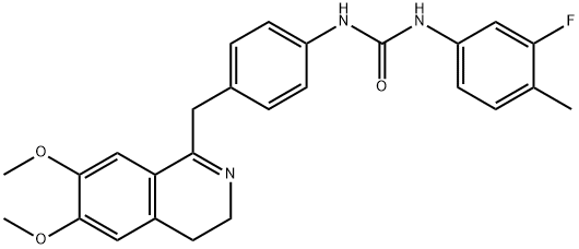 1-[4-[(6,7-dimethoxy-3,4-dihydroisoquinolin-1-yl)methyl]phenyl]-3-(3-fluoro-4-methylphenyl)urea Structure