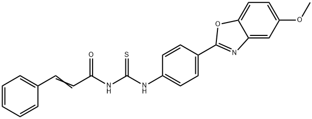 (E)-N-[[4-(5-methoxy-1,3-benzoxazol-2-yl)phenyl]carbamothioyl]-3-phenylprop-2-enamide Structure