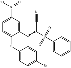 (E)-2-(benzenesulfonyl)-3-[2-(4-bromophenoxy)-5-nitrophenyl]prop-2-enenitrile Structure