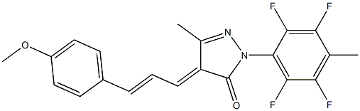 4-[3-(4-methoxyphenyl)prop-2-enylidene]-5-methyl-2-(2,3,5,6-tetrafluoro-4-methylphenyl)pyrazol-3-one 구조식 이미지