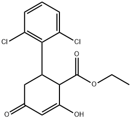 2-Cyclohexene-1-carboxylic acid, 6-(2,6-dichlorophenyl)-2-hydroxy-4-oxo-, ethyl ester Structure