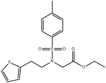 ethyl 2-{N-[2-(thiophen-2-yl)ethyl]4-methylbenzenesulfonamido}acetate Structure