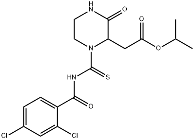 propan-2-yl 2-[1-[(2,4-dichlorobenzoyl)carbamothioyl]-3-oxopiperazin-2-yl]acetate 구조식 이미지