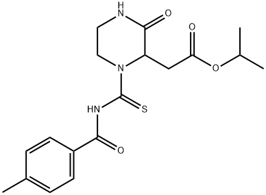 isopropyl (1-{[(4-methylbenzoyl)amino]carbonothioyl}-3-oxo-2-piperazinyl)acetate 구조식 이미지