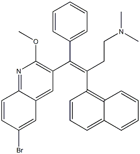 (Z)-4-(6-bromo-2-methoxyquinolin-3-yl)-N,N-dimethyl-3-naphthalen-1-yl-4-phenylbut-3-en-1-amine 구조식 이미지