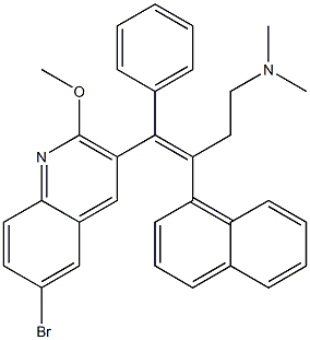 (Z)-4-(6-bromo-2-methoxyquinolin-3-yl)-N,N-dimethyl-3-naphthalen-1-yl-4-phenylbut-3-en-1-amine Structure