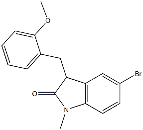 5-bromo-3-[(2-methoxyphenyl)methyl]-1-methyl-3H-indol-2-one Structure