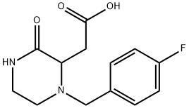 [1-(4-fluorobenzyl)-3-oxo-2-piperazinyl]acetic acid Structure