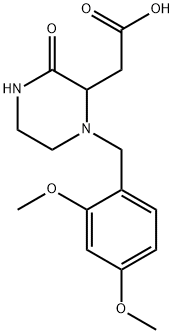 2-[1-[(2,4-dimethoxyphenyl)methyl]-3-oxopiperazin-2-yl]acetic acid 구조식 이미지