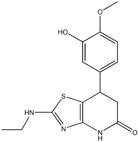 2-(ethylamino)-7-(3-hydroxy-4-methoxyphenyl)-6,7-dihydro-4H-[1,3]thiazolo[4,5-b]pyridin-5-one Structure