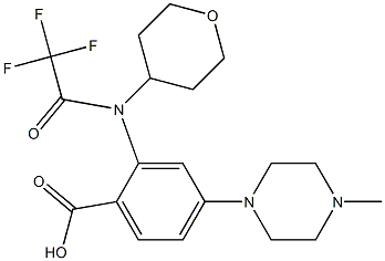 4-(4-methylpiperazin-1-yl)-2-(2,2,2-trifluoro-N-(tetrahydro-2H-pyran-4-yl)acetamido)benzoic acid Structure