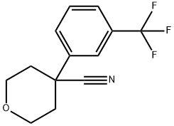 4-[3-(Trifluoromethyl)phenyl]oxane-4-carbonitrile 구조식 이미지