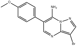 3-BROMO-6-(4-METHOXYPHENYL)PYRAZOLO[1,5-A]PYRIMIDIN-7-AMINE 구조식 이미지