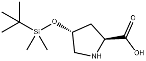(2S,4R)-4-((tert-butyldimethylsilyl)oxy)pyrrolidine-2-carboxylic acid 구조식 이미지