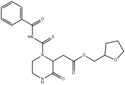 tetrahydro-2-furanylmethyl {1-[(benzoylamino)carbonothioyl]-3-oxo-2-piperazinyl}acetate 구조식 이미지