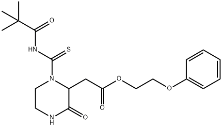 2-phenoxyethyl (1-{[(2,2-dimethylpropanoyl)amino]carbonothioyl}-3-oxo-2-piperazinyl)acetate 구조식 이미지