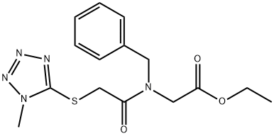ethyl 2-[benzyl-[2-(1-methyltetrazol-5-yl)sulfanylacetyl]amino]acetate Structure