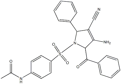 N-[4-[(3-amino-2-benzoyl-4-cyano-5-phenyl-2,5-dihydropyrrol-1-yl)sulfonyl]phenyl]acetamide Structure