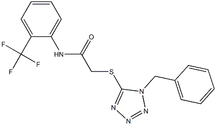 2-(1-benzyltetrazol-5-yl)sulfanyl-N-[2-(trifluoromethyl)phenyl]acetamide Structure