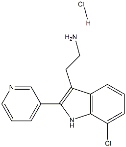 2-[7-chloro-2-(pyridin-3-yl)-1H-indol-3-yl]ethan-1-amine hydrochloride Structure
