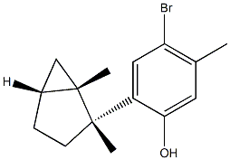 Phenol,4-bromo-2-[(1S,2R,5R)-1,2-dimethylbicyclo[3.1.0]hex-2-yl]-5-methyl- Structure