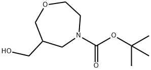 TERT-BUTYL 6-(HYDROXYMETHYL)-1,4-OXAZEPANE-4-CARBOXYLATE 구조식 이미지
