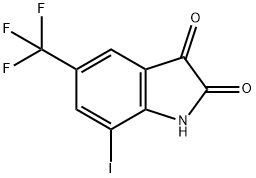 7-IODO-5-(TRIFLUOROMETHYL)INDOLINE-2,3-DIONE Structure