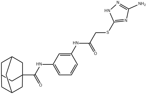 N-[3-[[2-[(5-amino-1H-1,2,4-triazol-3-yl)sulfanyl]acetyl]amino]phenyl]adamantane-1-carboxamide 구조식 이미지