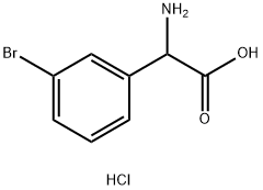 RS-3-bromophenylglycine hydrochloride 구조식 이미지