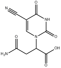 2-(5-Cyano-2,4-dioxo-3,4-dihydro-2H-pyrimidin-1-yl)-succinamic acid Structure