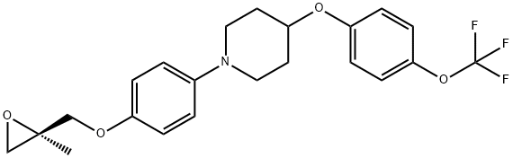 (R)-1-(4-((2-methyloxiran-2-yl)methoxy)phenyl)-4-(4-(trifluoromethoxy)phenoxy)piperidine 구조식 이미지