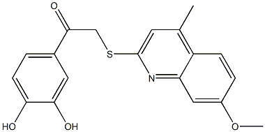 1-(3,4-dihydroxyphenyl)-2-(7-methoxy-4-methylquinolin-2-yl)sulfanylethanone Structure