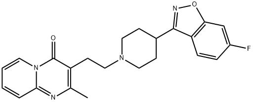 3-[2-[4-(6-fluoro-1,2-benzoxazol-3-yl)piperidin-1-yl]ethyl]-2-methylpyrido[1,2-a]pyrimidin-4-one 구조식 이미지