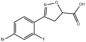 3-(4-bromo-2-fluorophenyl)-4,5-dihydro-1,2-oxazole-5-carboxylic acid Structure