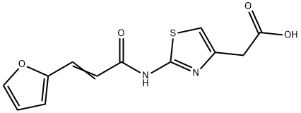 (2-{[3-(2-furyl)prop-2-enoyl]amino}-1,3-thiazol-4-yl)acetic acid 구조식 이미지