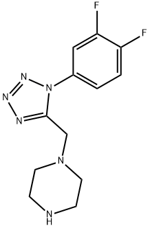 1-{[1-(3,4-Difluorophenyl)-1H-tetraazol-5-yl]methyl}piperazine Structure
