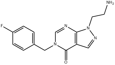 1-(2-aminoethyl)-5-(4-fluorobenzyl)-1,5-dihydro-4H-pyrazolo[3,4-d]pyrimidin-4-one Structure