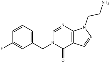 1-(2-aminoethyl)-5-(3-fluorobenzyl)-1,5-dihydro-4H-pyrazolo[3,4-d]pyrimidin-4-one Structure