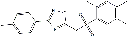 3-(4-methylphenyl)-5-[(2,4,5-trimethylphenyl)sulfonylmethyl]-1,2,4-oxadiazole Structure