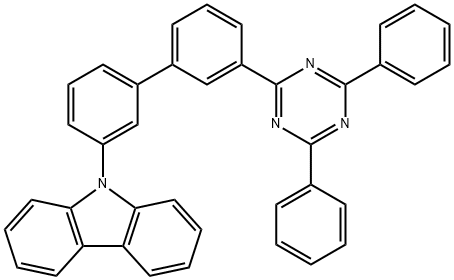 9-(3'-(4,6-diphenyl-1,3,5-triazin-2-yl)biphenyl-3-yl)-9H-carbazole Structure