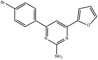 4-(4-bromophenyl)-6-(furan-2-yl)pyrimidin-2-amine 구조식 이미지