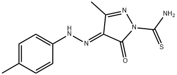 3-methyl-4-[(4-methylphenyl)hydrazono]-5-oxo-4,5-dihydro-1H-pyrazole-1-carbothioamide Structure