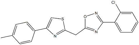 3-(2-chlorophenyl)-5-[[4-(4-methylphenyl)-1,3-thiazol-2-yl]methyl]-1,2,4-oxadiazole Structure