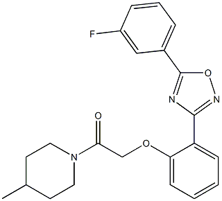 2-[2-[5-(3-fluorophenyl)-1,2,4-oxadiazol-3-yl]phenoxy]-1-(4-methylpiperidin-1-yl)ethanone Structure