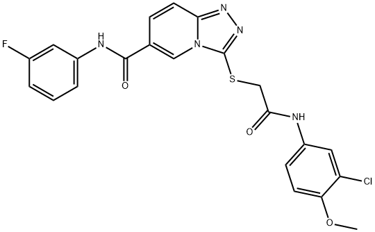 3-[2-(3-chloro-4-methoxyanilino)-2-oxoethyl]sulfanyl-N-(3-fluorophenyl)-[1,2,4]triazolo[4,3-a]pyridine-6-carboxamide Structure