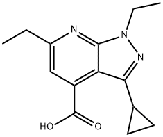 3-Cyclopropyl-1,6-diethyl-pyrazolo[3,4-b]pyridine-4-carboxylic acid Structure