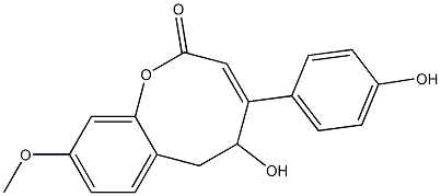 2H-1-Benzoxocin-2-one,5,6-dihydro-5-hydroxy-4-(4-hydroxyphenyl)-9-methoxy-, (+)- 구조식 이미지