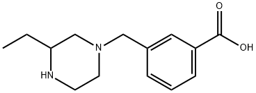 1-(3-carboxyphenyl methyl)-3-ethyl-piperazine Structure