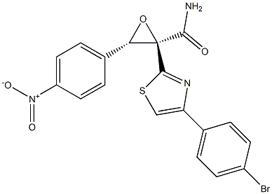 (2S,3S)-2-[4-(4-bromophenyl)-1,3-thiazol-2-yl]-3-(4-nitrophenyl)oxirane-2-carboxamide Structure